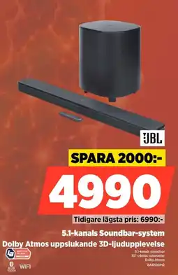 Power Jbl 5.1-kanals soundbar-system erbjuda