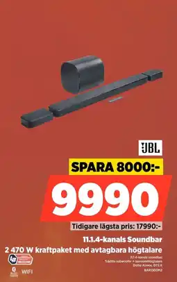 Power Jbl 11.1.4-kanals soundbar erbjuda