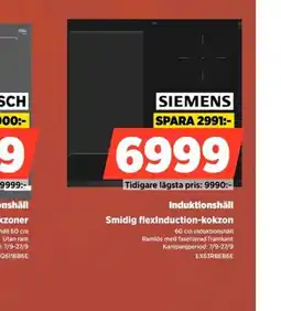 Power Siemens induktionshäll smidig flexinduction-kokzon erbjuda