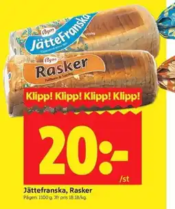 ICA Kvantum Pågen Jättefranska, Rasker erbjuda