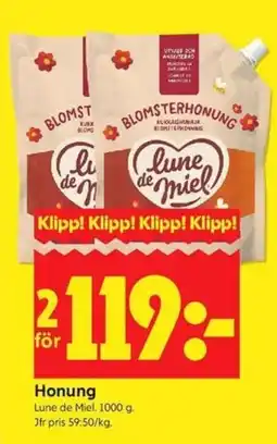 ICA Kvantum Lune de Miel honung erbjuda