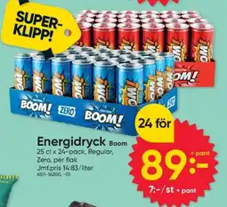 DollarStore Boom Energidryck erbjuda