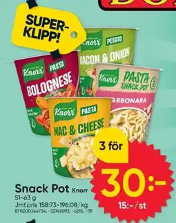 DollarStore Knorr Snack Pot erbjuda