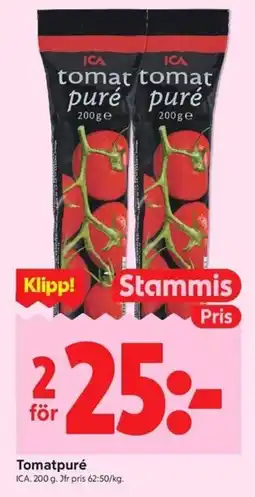 ICA Kvantum Ica tomatpure erbjuda