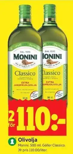 ICA Kvantum Monini olivolja erbjuda