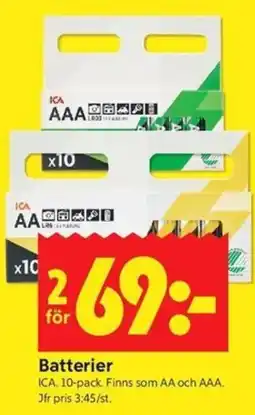 ICA Kvantum Ica batterier erbjuda