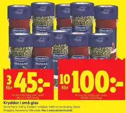 ICA Kvantum Santa Maria kryddor i småglas erbjuda
