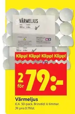 ICA Kvantum Värmeljus erbjuda
