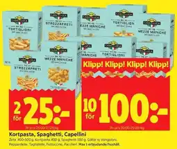 ICA Kvantum Zeta Kortpasta, Spaghetti, Capellini erbjuda