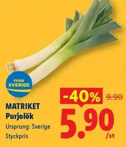 Lidl Matriket purjolök erbjuda