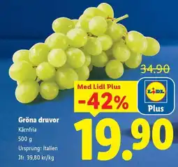 Lidl Gröna druvor erbjuda