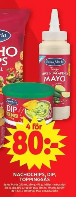 Santa Maria nachochips dip toppingsås