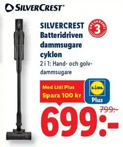 Lidl Silvercrest batteridriven dammsugare cyklon erbjuda