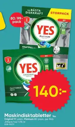 DollarStore Yes maskindisktabletter erbjuda