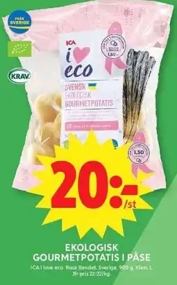 ICA Maxi I love eco gourmetpotatis i påse erbjuda