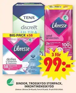ICA Maxi Libresse Libresse Tena erbjuda