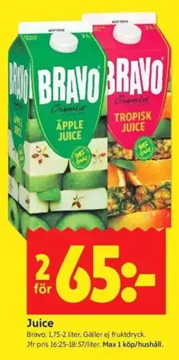 ICA Kvantum Bravo juice erbjuda