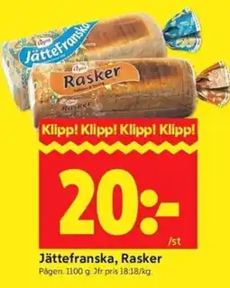 ICA Kvantum Jättefranska, Rasker erbjuda