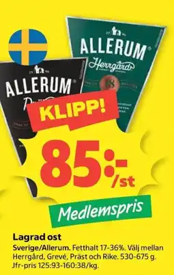 Coop Allerum lagrad ost erbjuda