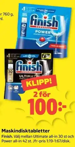 Coop Finish maskindisktabletter erbjuda
