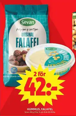 ICA Maxi Sevan hummus, falafel erbjuda