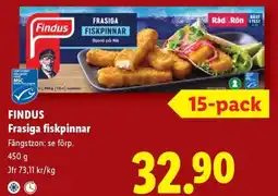 Lidl Findus frasiga fiskpinnar erbjuda
