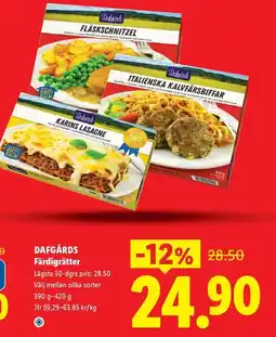 Lidl Dafgårds färdigrätter erbjuda