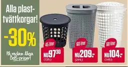 ÖoB Alla plast- tvättkorgar! erbjuda