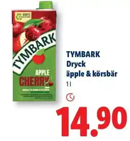 Lidl Tymbark dryck apple & körsbär erbjuda