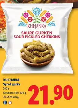 Lidl Kuljanka syrad gurka erbjuda