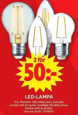 ICA Maxi ICA LED-LAMPA erbjuda
