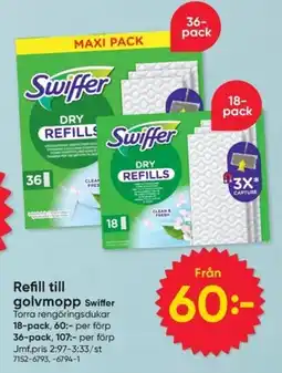 DollarStore Swiffer torra rengöringsdukar erbjuda