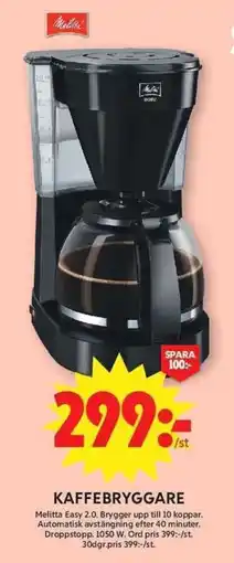 ICA Maxi Melitta kaffebryggare erbjuda