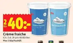 ICA Kvantum Ica crème fraiche erbjuda