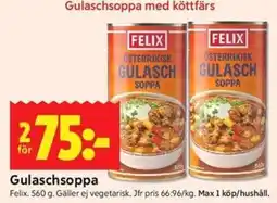 ICA Kvantum Felix gulaschsoppa erbjuda