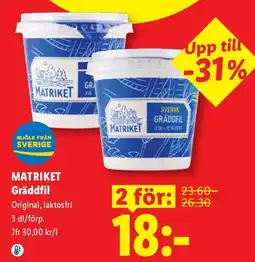 Lidl Matriket Gräddfil erbjuda