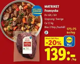 Lidl Matriket Fransyska erbjuda