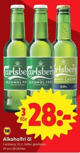 ICA Nära Carlsberg alkoholfri öl erbjuda