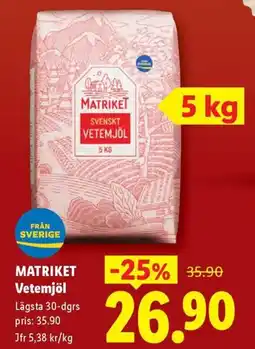 Lidl Matriket vetemjöl erbjuda