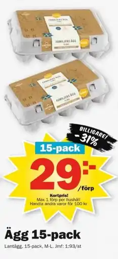 Pekås Ägg 15-pack erbjuda
