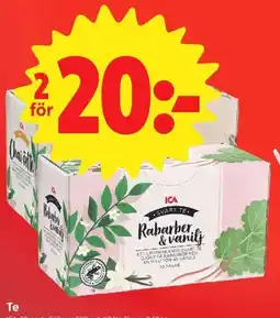 ICA Nära Ica svart te rabarber & vanilj erbjuda