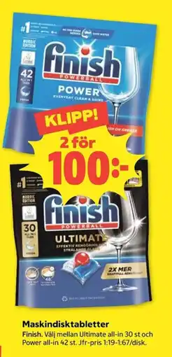 Coop Finish maskindisktabletter erbjuda