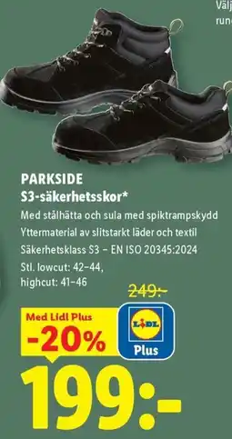 Lidl Parkside S3-säkerhetsskor erbjuda