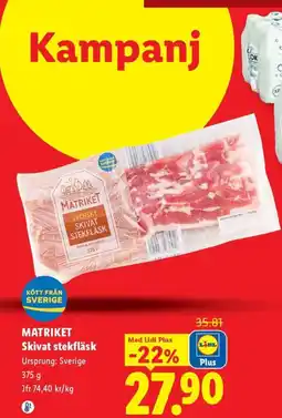 Lidl Matriket skivat stekfläsk erbjuda
