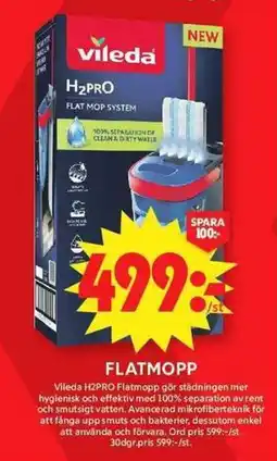 ICA Maxi Vileda H2PRO flatmopp erbjuda