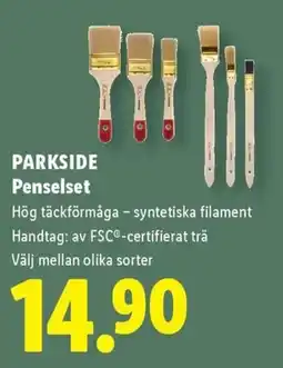 Lidl Parkside penselset erbjuda