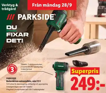 Parkside batteridriven universalblås