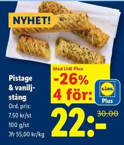 Lidl Lidl pistage & vanilj-stång erbjuda