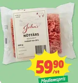 Coop John's nötfärs erbjuda