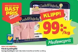 Coop Guldfågeln färsk kycklingfilé erbjuda